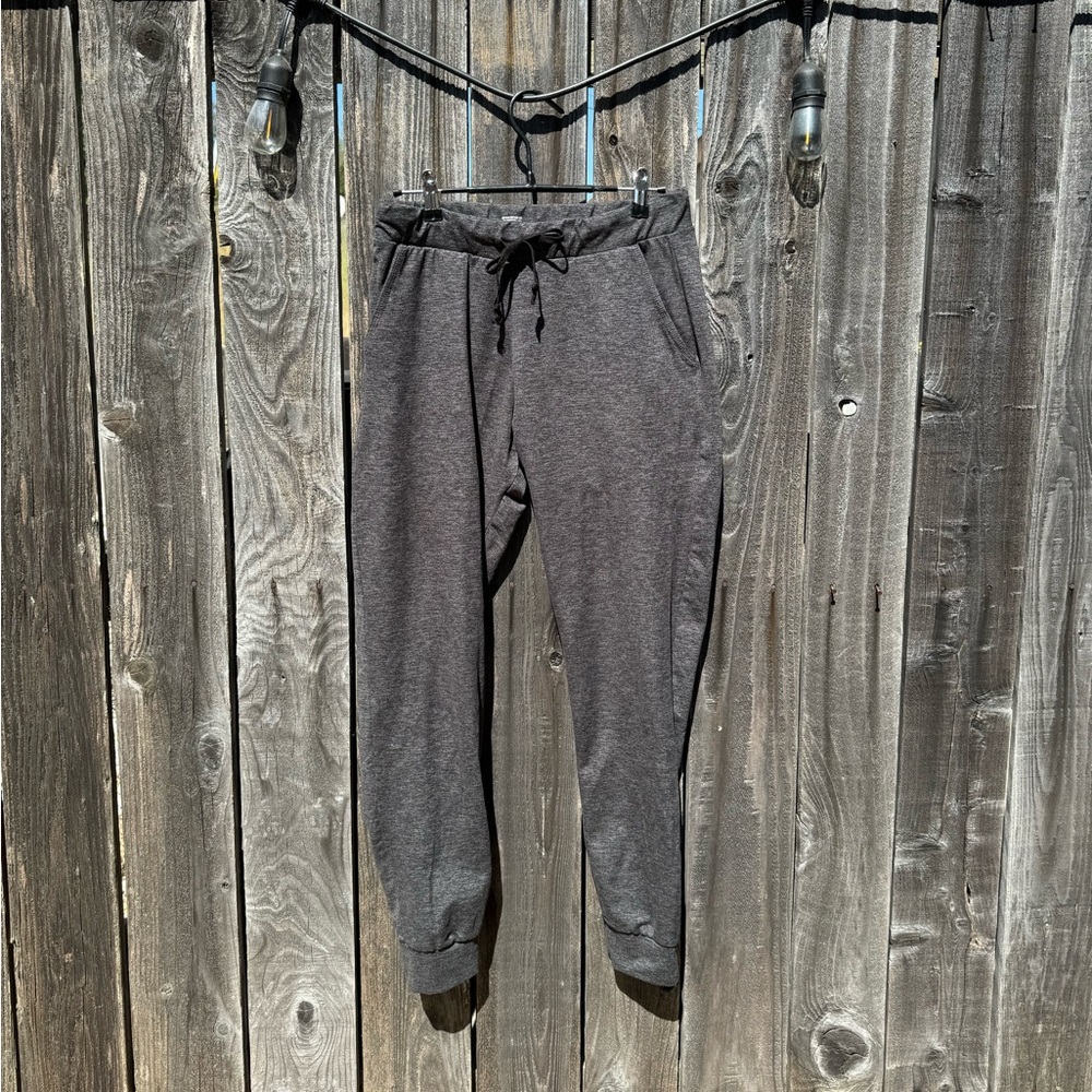 Good hYOUman dark charcoal grey joggers, full length drawstring waist medium